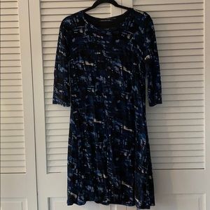 Samantha Sung Dress - Blue + Black Print